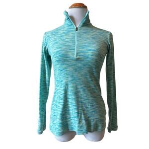Columbia Quarter Zip Pullover - Women's, Size Small, Blue and Green